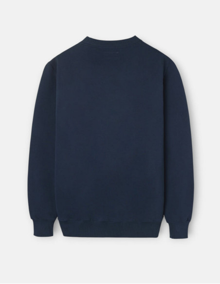 Sudadera Silbon Relaxed Fit Azul Marino - Algodón 100% Bordado Blanco Hombre
