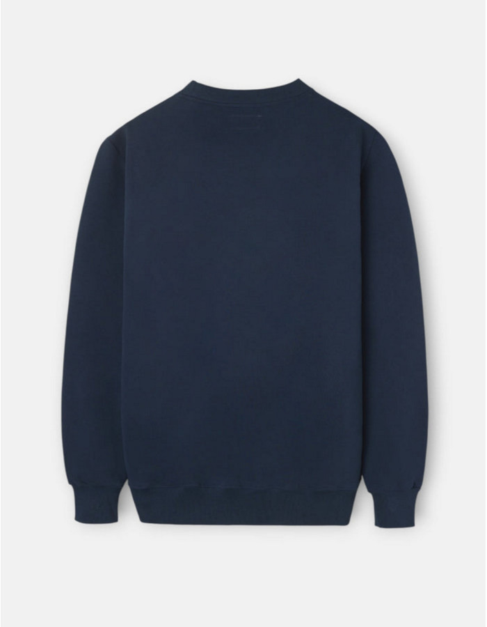 Sudadera Silbon Relaxed Fit Azul Marino - Algodón 100% Bordado Blanco Hombre
