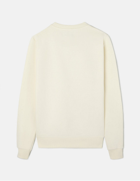 Sudadera Silbon Minilogo Crema Mujer - Algodón Regular Fit Cuello Redondo