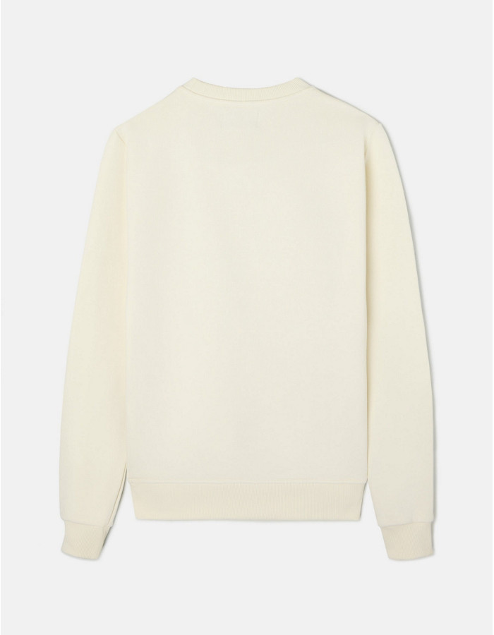 Sudadera Silbon Minilogo Crema Mujer - Algodón Regular Fit Cuello Redondo