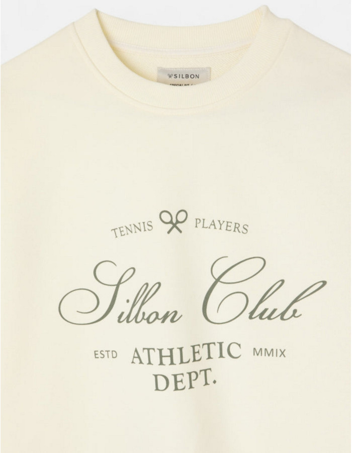 Sudadera Oversize Silbon Special Fit Club Crema - 100% Algodón Mujer