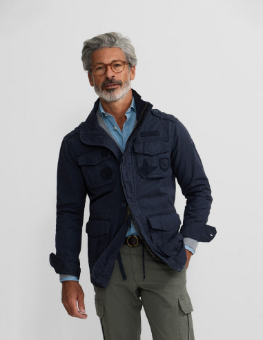 Chaqueta Militar Hombre Azul Marino con | Manzanos Moda
