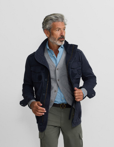 Chaqueta Militar Hombre Azul Marino con | Manzanos Moda