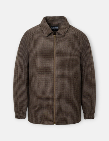 Cazadora Hombre Pata de Gallo Marrón Verde | Manzanos Moda