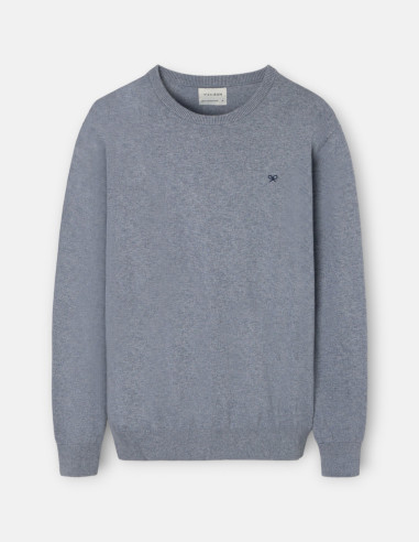 Jersey Hombre Silbon Gris Cuello Redondo | Manzanos Moda