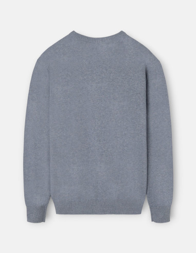 Jersey Hombre Silbon Gris Cuello Redondo | Manzanos Moda