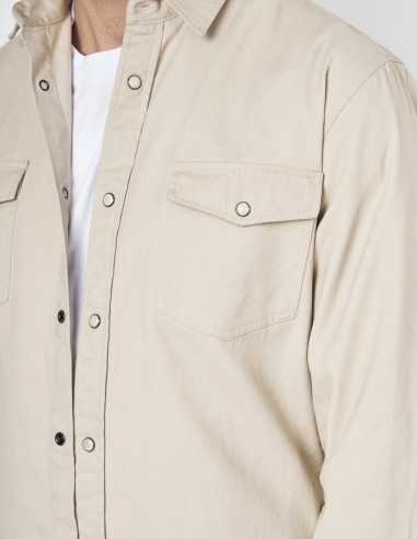 Sobrecamisa Spagnolo Oversize Beige con | Manzanos Moda