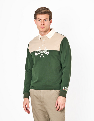 Polo Hombre Spagnolo Beige con Bandera | Manzanos Moda