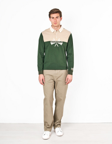 Polo Hombre Spagnolo Beige con Bandera | Manzanos Moda