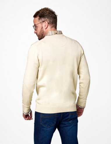 Jersey Mujer Cuello Caja Beige | Manzanos Moda