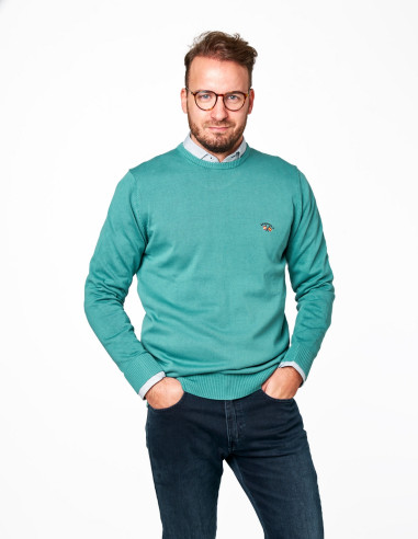 Jersey Básico Spagnolo Verde Claro Cuello | Manzanos Moda