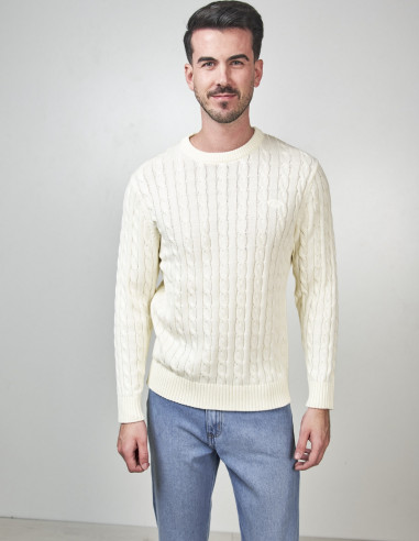 Jersey Hombre Spagnolo Beige Cuello Redondo | Manzanos Moda