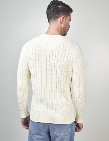 Jersey Hombre Spagnolo Beige Cuello Redondo | Manzanos Moda