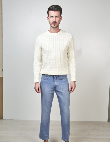 Jersey Hombre Spagnolo Beige Cuello Redondo | Manzanos Moda