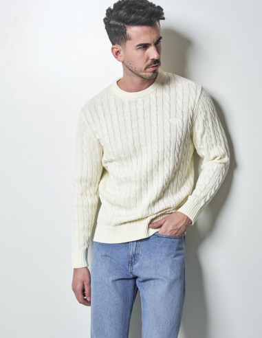 Jersey Hombre Spagnolo Beige Cuello Redondo | Manzanos Moda