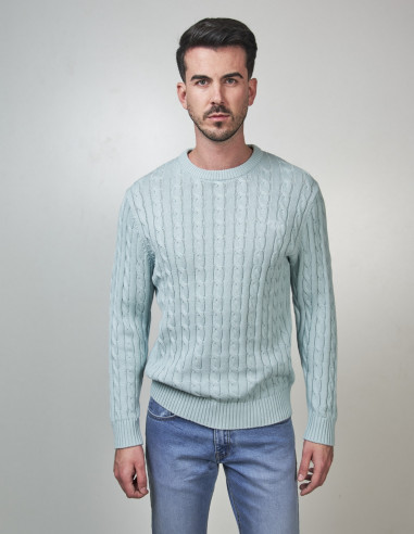 Jersey Hombre Spagnolo Verde Cuello Redondo | Manzanos Moda
