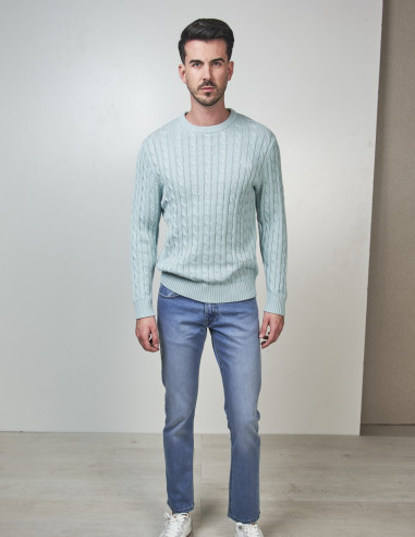 Jersey Hombre Spagnolo Verde Cuello Redondo | Manzanos Moda