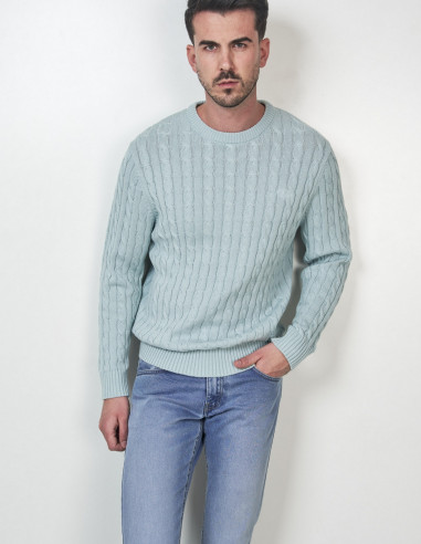 Jersey Hombre Spagnolo Verde Cuello Redondo | Manzanos Moda