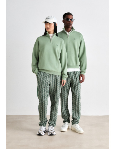 Sudadera Lacoste Verde Cremallera Cuello | Manzanos Moda