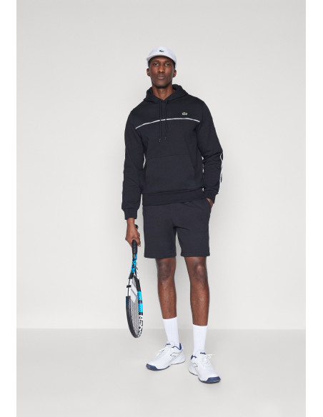 Sudadera Lacoste Hombre con Capucha Negro - Felpa Algodón 100% Original