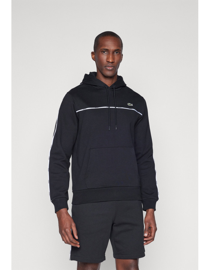 Sudadera Lacoste Hombre con Capucha Negro - Felpa Algodón 100% Original