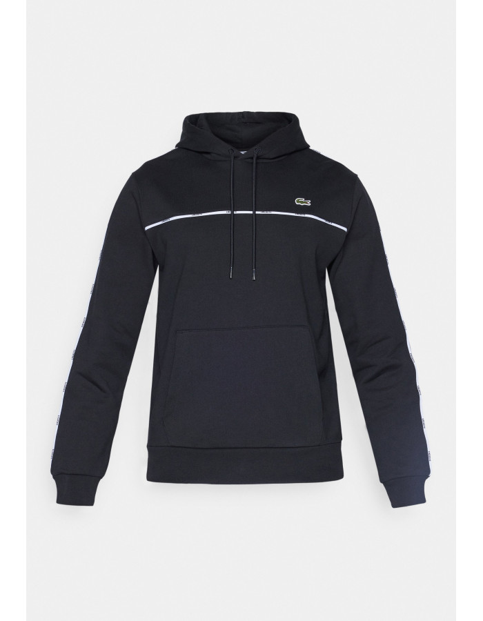 Sudadera Lacoste Hombre con Capucha Negro - Felpa Algodón 100% Original