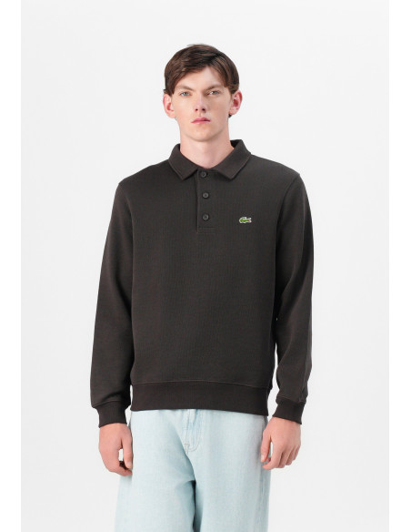 Sudadera Lacoste Hombre Marrón Cuello Polo Algodón 100% Classic Fit
