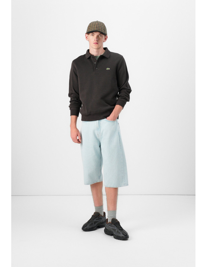 Sudadera Lacoste Hombre Marrón Cuello Polo Algodón 100% Classic Fit