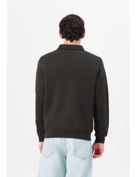 Sudadera Lacoste Hombre Marrón Cuello Polo Algodón 100% Classic Fit