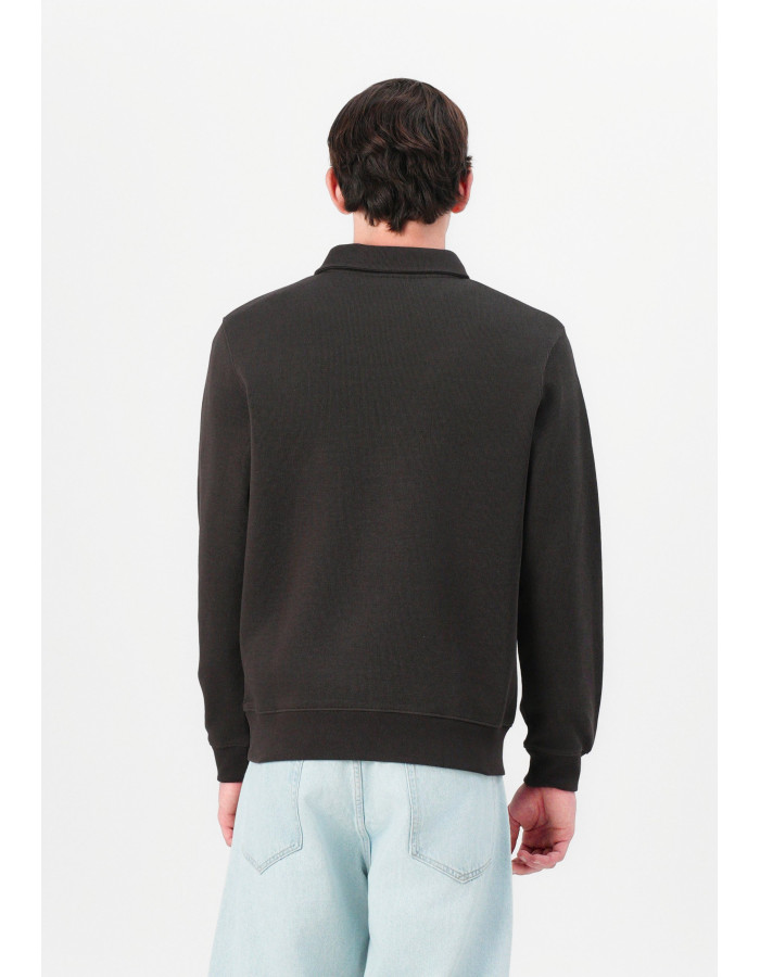 Sudadera Lacoste Hombre Marrón Cuello Polo Algodón 100% Classic Fit