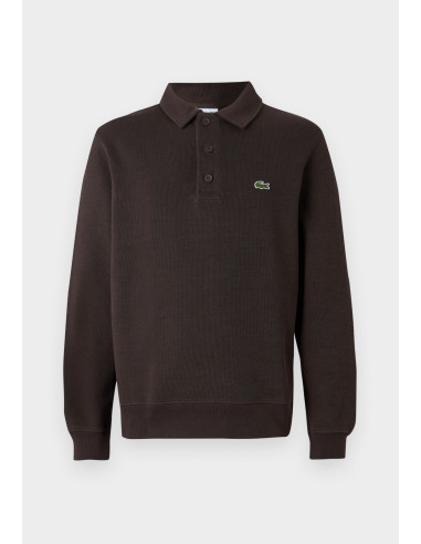 Sudadera Lacoste Hombre Marrón Cuello Polo | Manzanos Moda