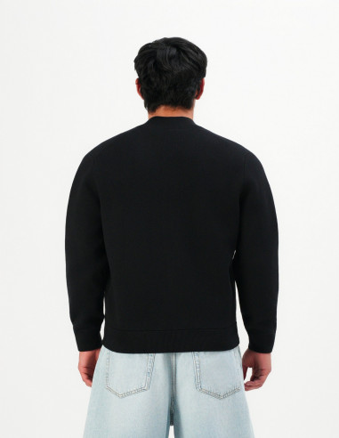 Chaqueta Bomber Lacoste Negra de Punto | Manzanos Moda