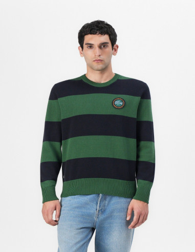 Jersey Lacoste Hombre Algodón Orgánico Rayas | Manzanos Moda