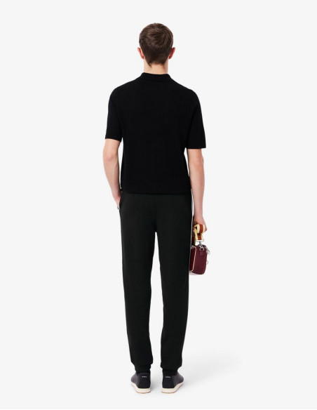 Lacoste Pantalón Chándal Negro con Ribete de Logotipo