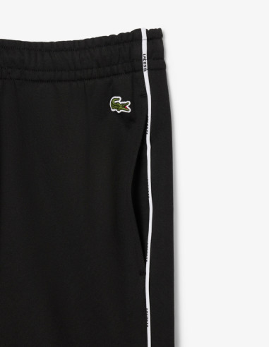 Lacoste Pantalón Chándal Negro con Ribete de Logotipo