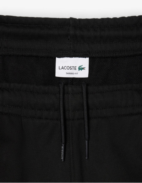 Lacoste Pantalón Chándal Negro con Ribete de Logotipo