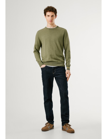 PEPE JEANS Andre Jersey de cuello redondo - verde militar