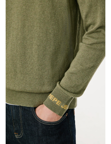 PEPE JEANS Andre Jersey de cuello redondo - verde militar