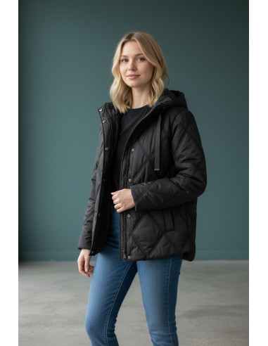 Parka Mujer Negra Acolchada Corta | Manzanos Moda