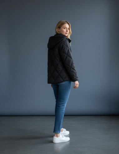 Parka Mujer Negra Acolchada Corta | Manzanos Moda