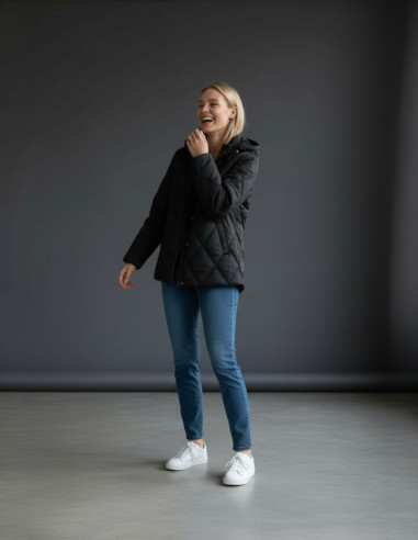 Parka Mujer Negra Acolchada Corta | Manzanos Moda
