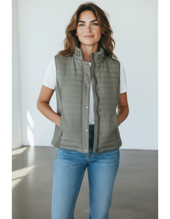 Cazadora Mujer Corto Acolchado Verde Kakhy - Estilo y Comodidad