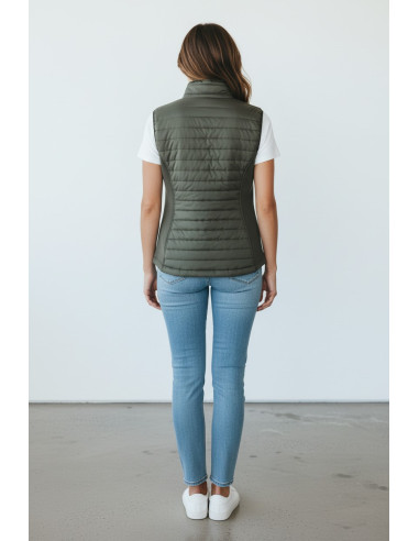 Chaleco Mujer Acolchado Verde Kaki Corto | Manzanos Moda