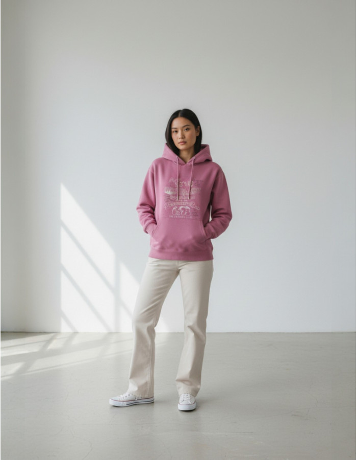 Sudadera Pepe Jeans Rosa con Capucha y Estampado - Algodón Sostenible Mujer