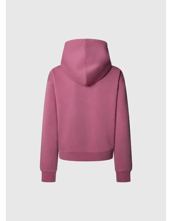 Sudadera Pepe Jeans Rosa con Capucha y Estampado - Algodón Sostenible Mujer