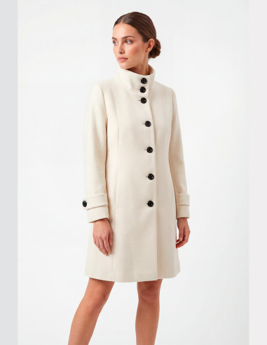 Abrigo paño de color crudo para mujer