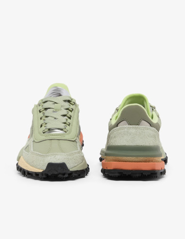 Zapatillas Lacoste Elite Active 12 Hombre - Color Caqui y Plata