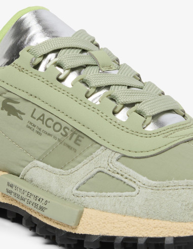 Zapatillas Lacoste Elite Active 12 Hombre - Color Caqui y Plata