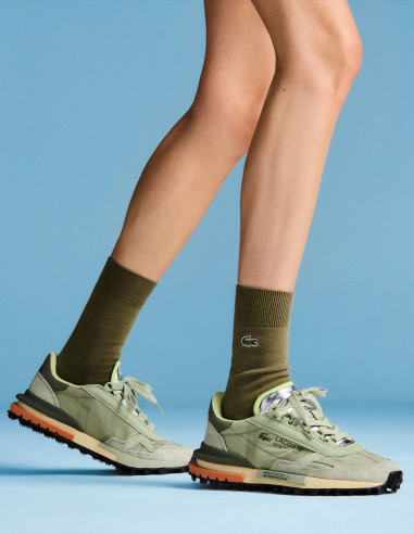 Zapatillas Lacoste Elite Active 12 Hombre - Color Caqui y Plata