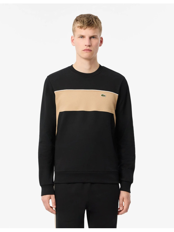 Sudadera Lacoste Colorblock Negro Hombre | Manzanos Moda